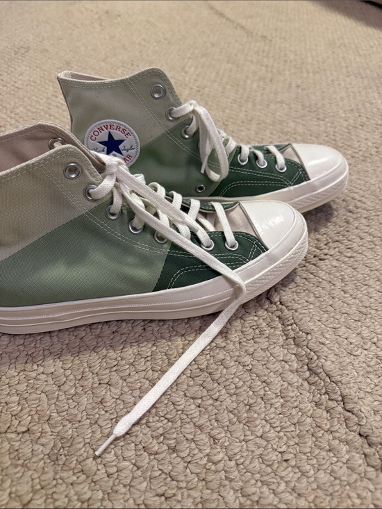 Converse Shoes - Converse High Top Two-Tone Green and Cream Sneakers